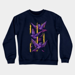 Purple Birds Crewneck Sweatshirt